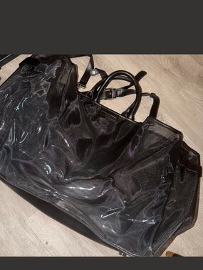 Brandon Blackwood Black Clear Overlay Tote